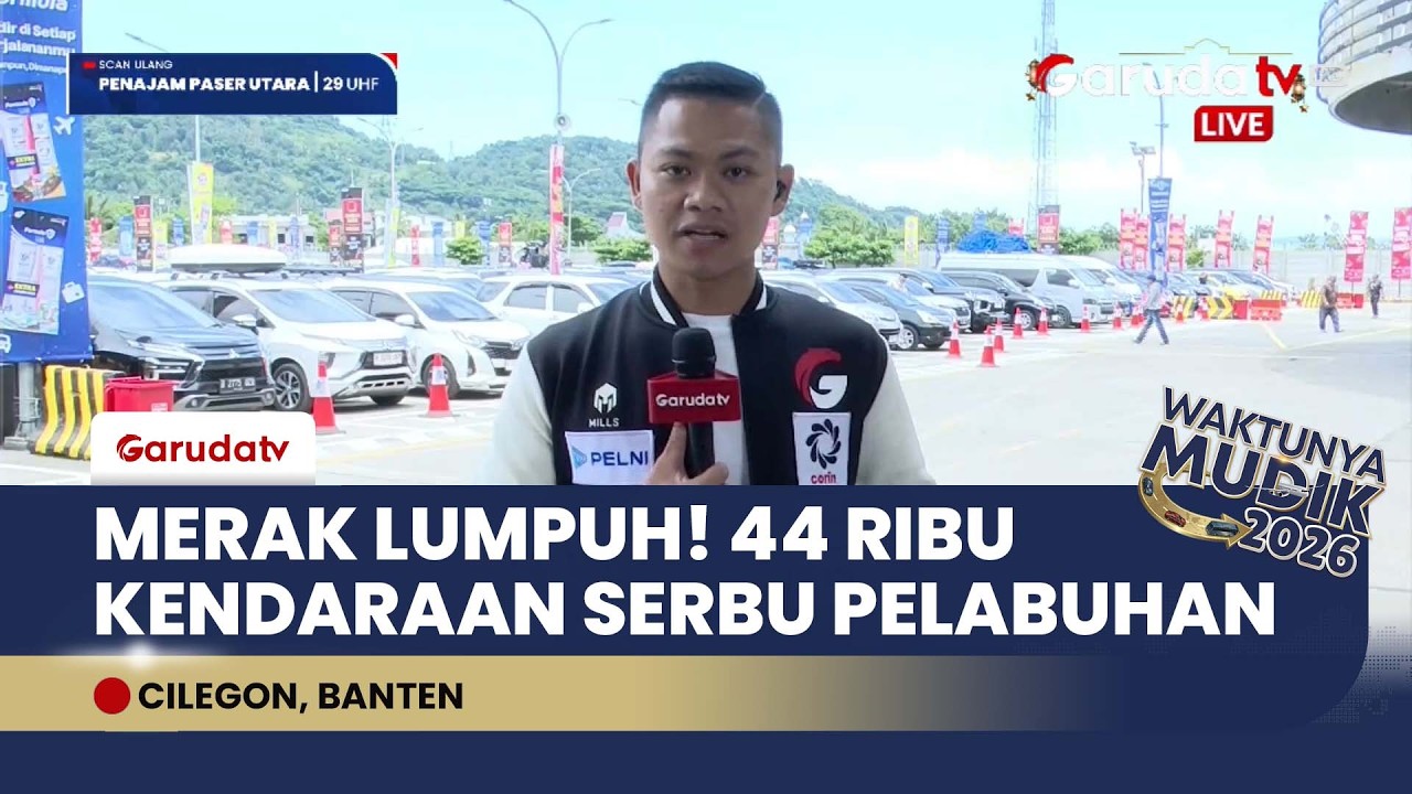 H-2 LEBARAN: Pelabuhan Merak Membludak! Puluhan Ribu Kendaraan Terjebak Macet di Jalan Raya