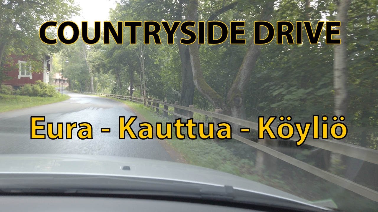 Countryside drive Finland Eura Kauttua Säkylä, 4K UHD