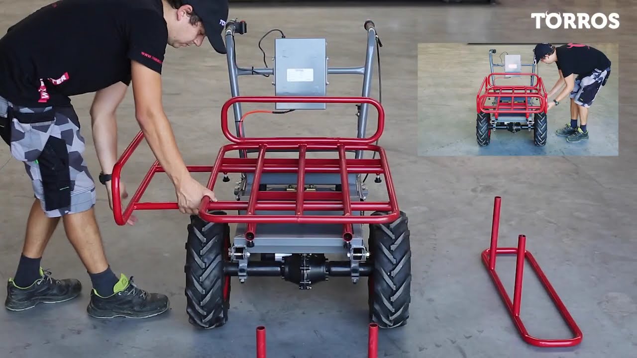 Brouette électrique 300 kg 4 roues et benne en plastique TORROS EP300P