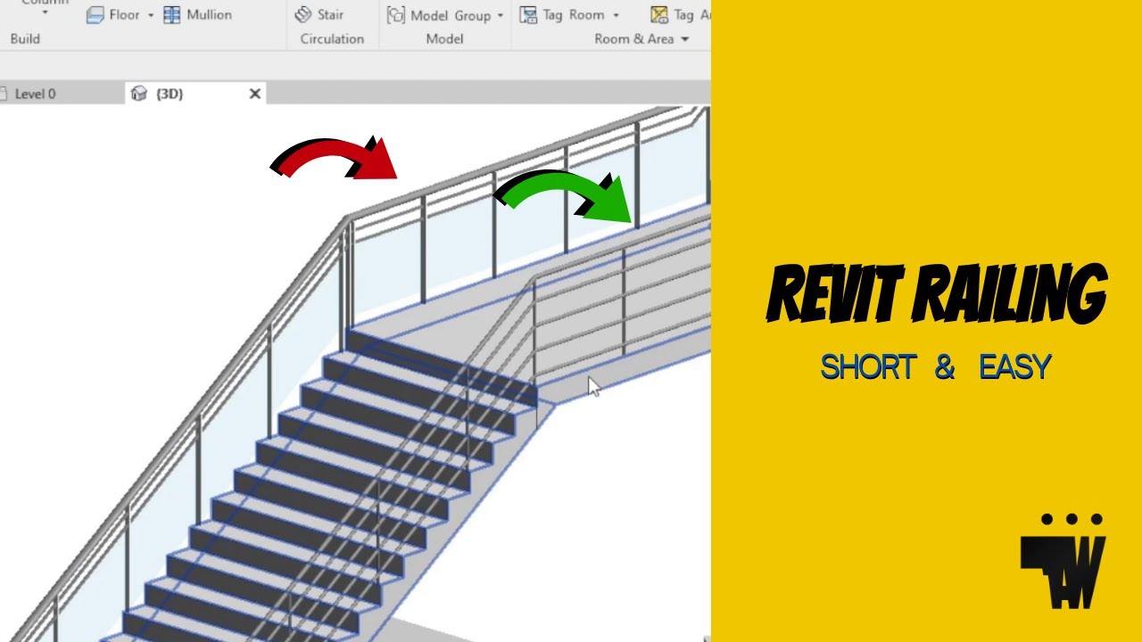 Revit Railing - How to add railing to stairs in Revit