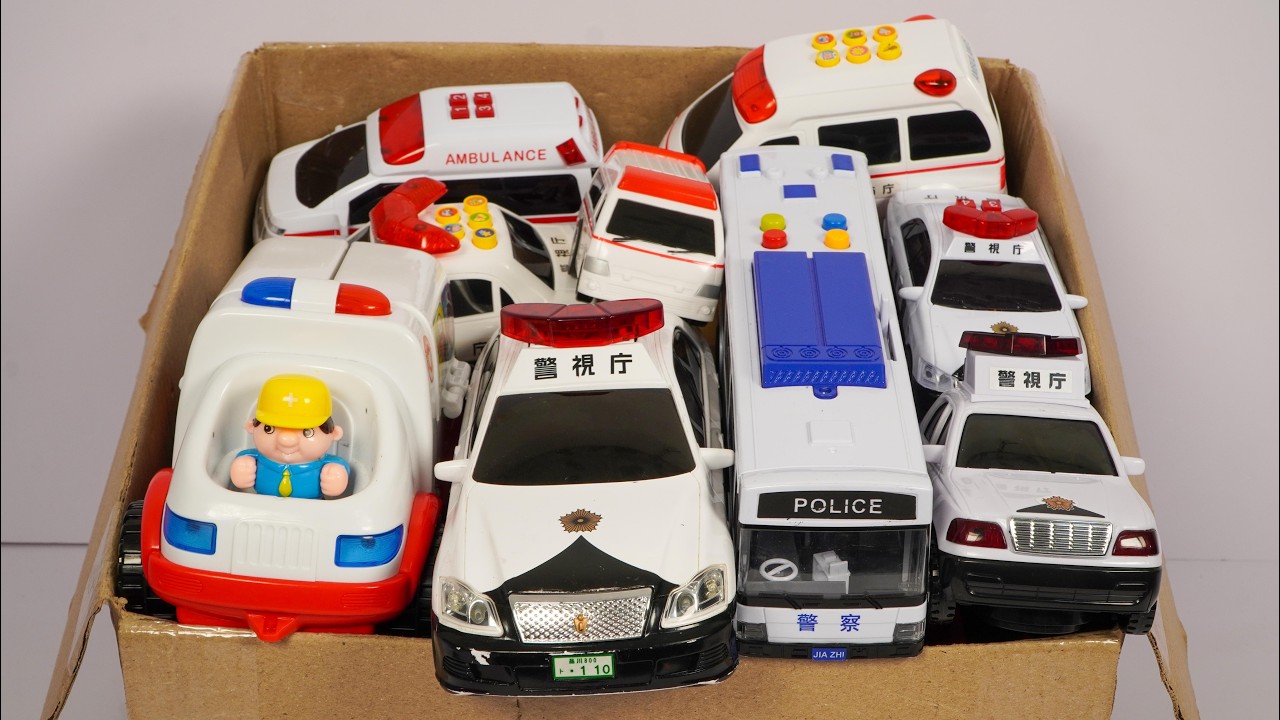 救急車のミニカー、電池を変えて走行テストです！Ambulance Mini Cars – Battery Replacement & Running Test!