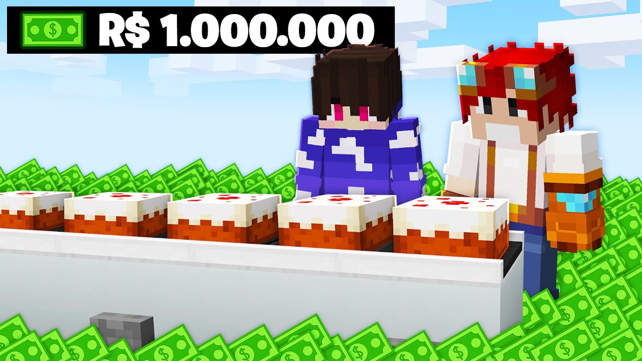 FICAMOS RICOS APENAS CLICANDO EM BOLOS NO MINECRAFT