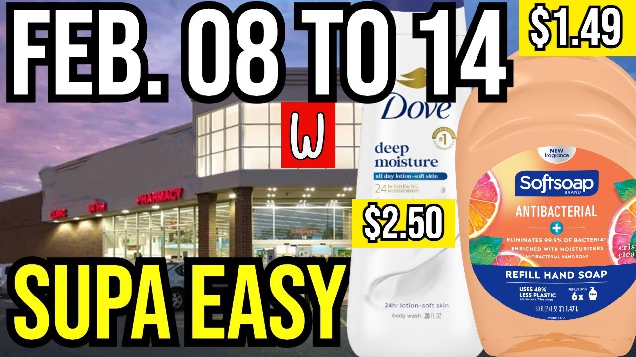 Walgreens **Мягкое мыло за 1,49 доллара + мыло Dove за 2,50 доллара** с 8 по 14 февраля!