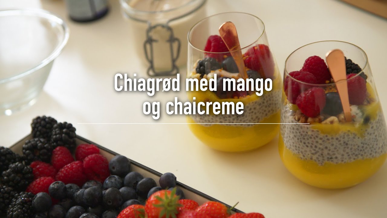 Chiagrød med mango og chai-creme