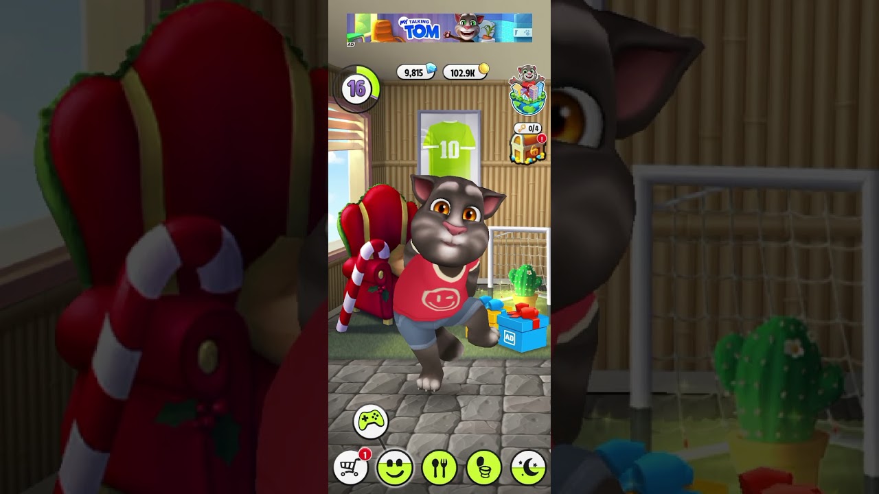 Talking Tom 😺 fun Android game play eating time and attend bathroom talking tom