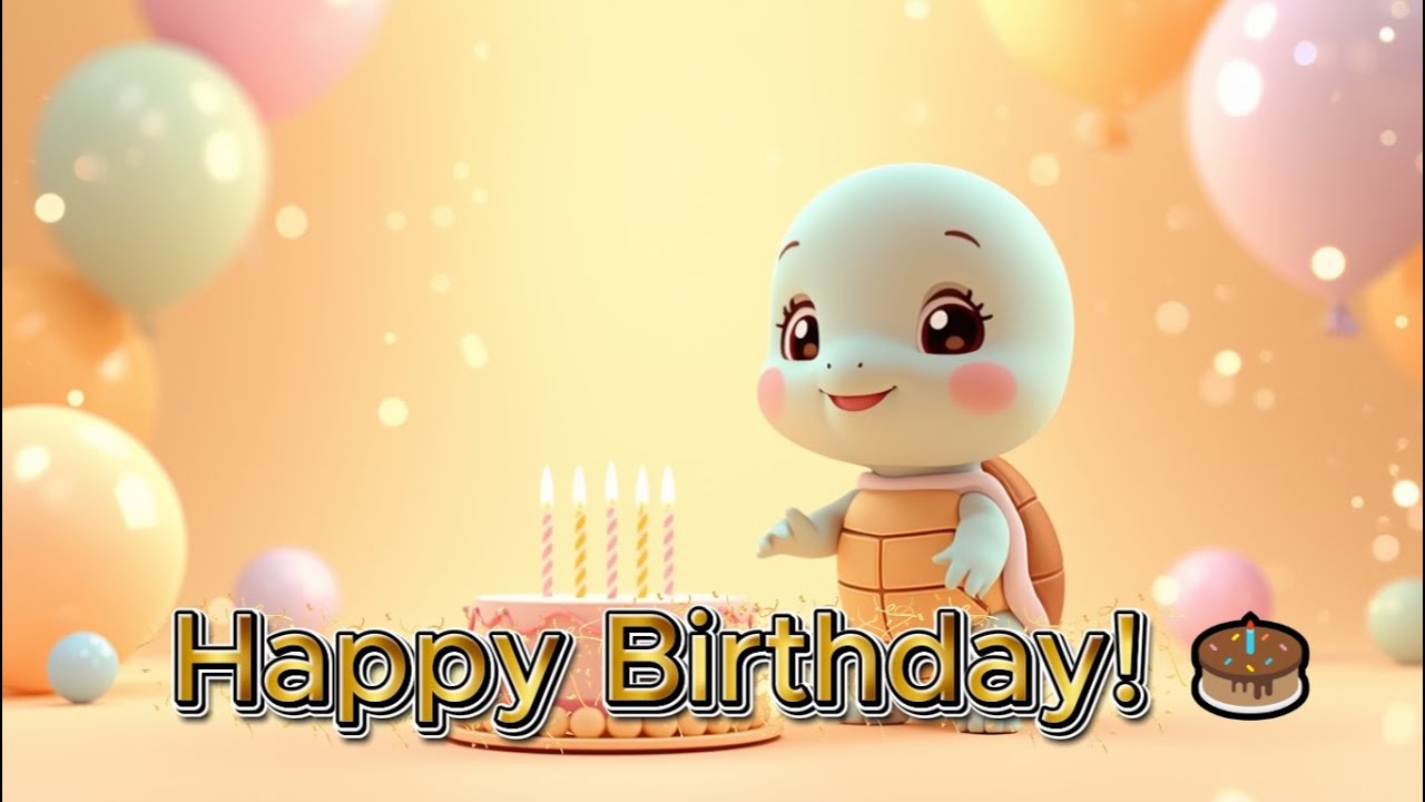 Happy Birthday Little One 🎂 | Sweet Baby Birthday Song | Turtle Theme