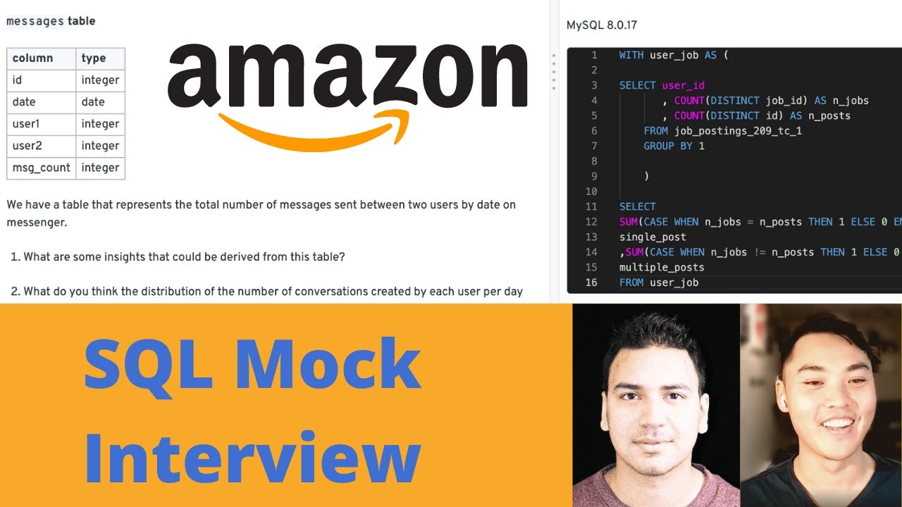 Amazon SQL Mock Interview Question: Conversation Distribution