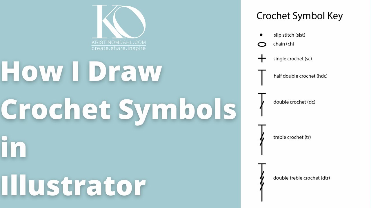 How I Draw Crochet Symbols for charts in crochet patterns in Adobe Illustrator