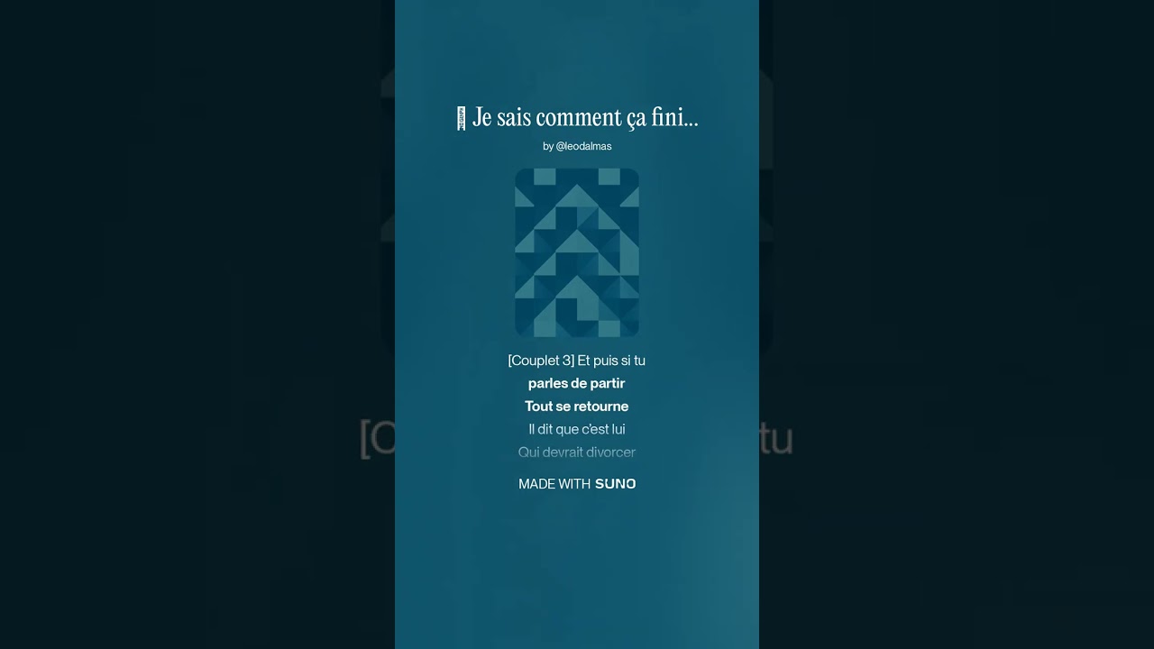 🎵 Je sais comment ça finit