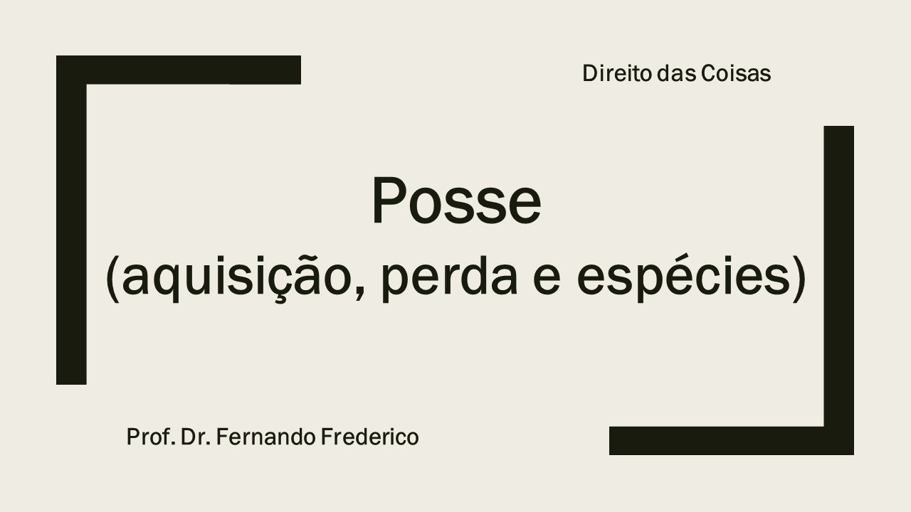 Posse: aquisição, perda e espécies
