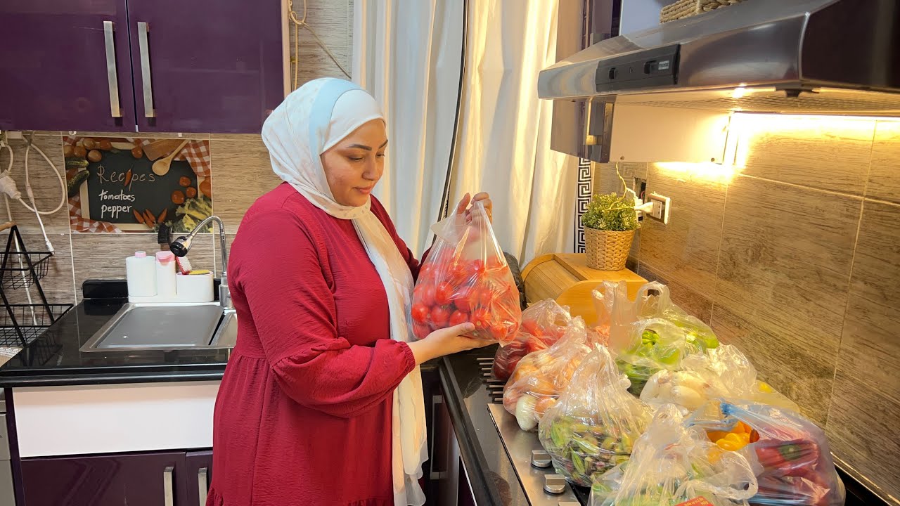 تجهيزات الشهر الجديد 🌿🥬 ساعة في مطبخك تريحك شهر قدام || نهاية يوم تنسي التعب 🥳