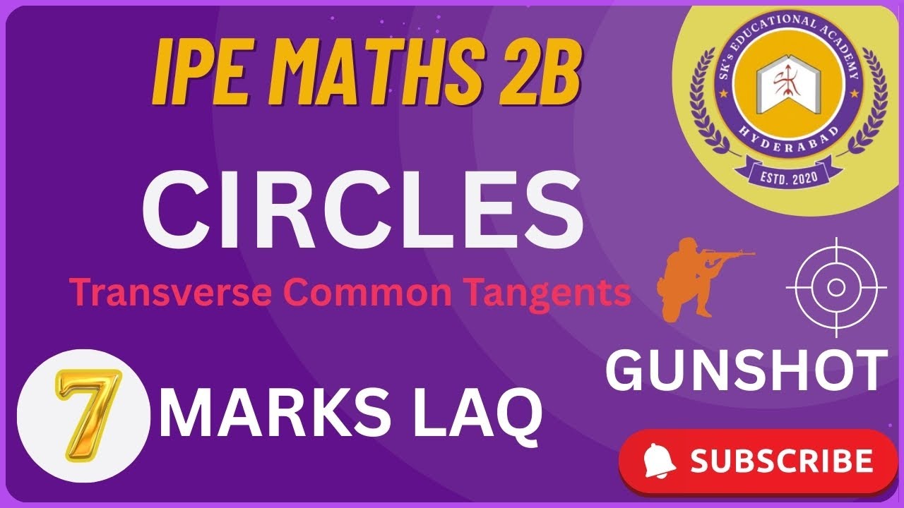 Inter 2nd Year Maths 2B | Circles – Transverse Common Tangents | 7 Marks LAQ #ipe  #boardexam