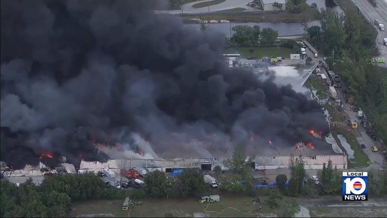 MDFR officials say northwest Miami-Dade warehouse fire could last until weekend