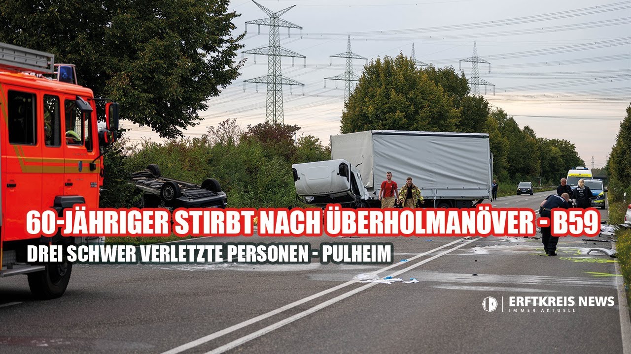 60-j&auml;hriger Mann stirbt nach &Uuml;berholman&ouml;ver in Pulheim &ndash; Drei Schwerverletzte - 26.09.2023