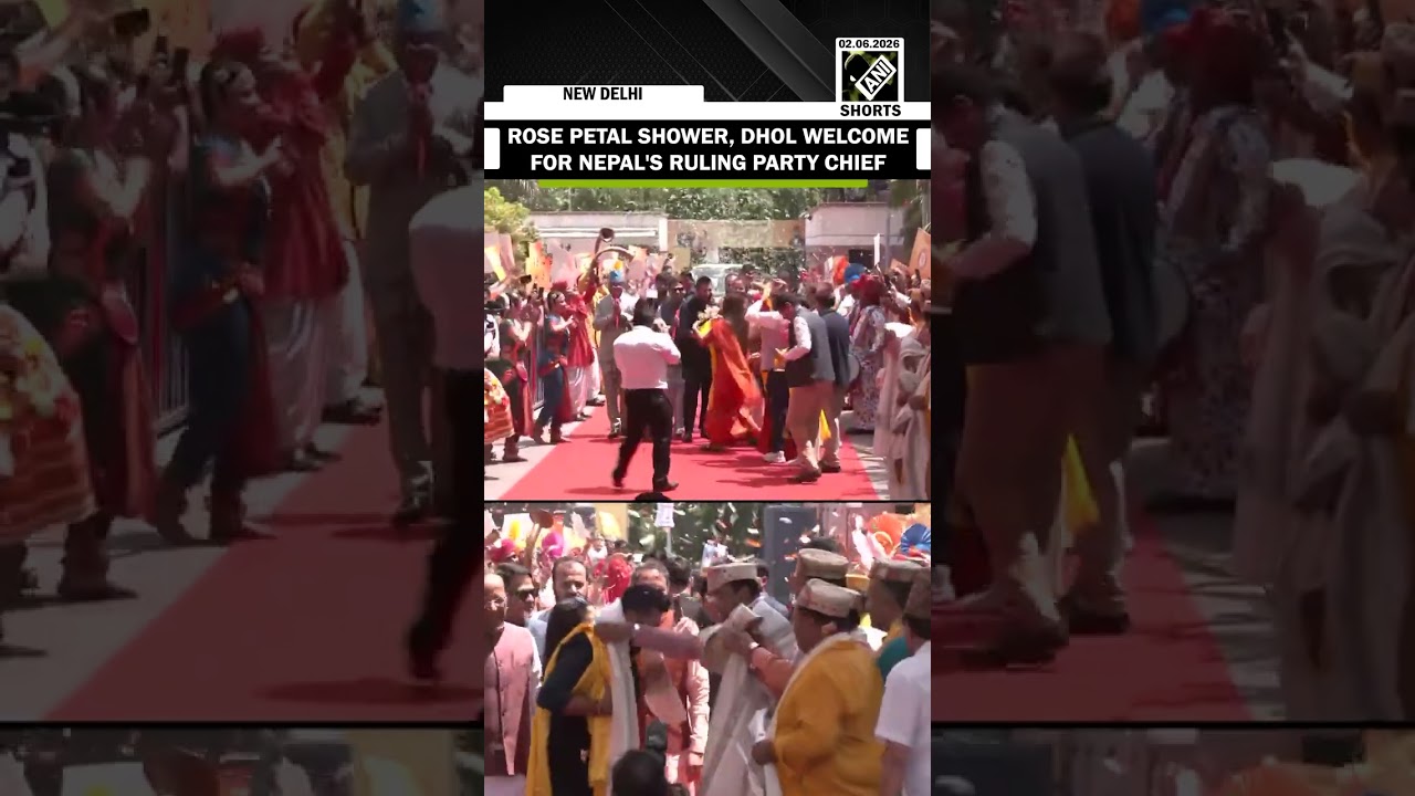 WATCH: Rose petal shower, dhol welcome for Nepal ruling party RSP chief Rabi Lamichhane at BJP HQ