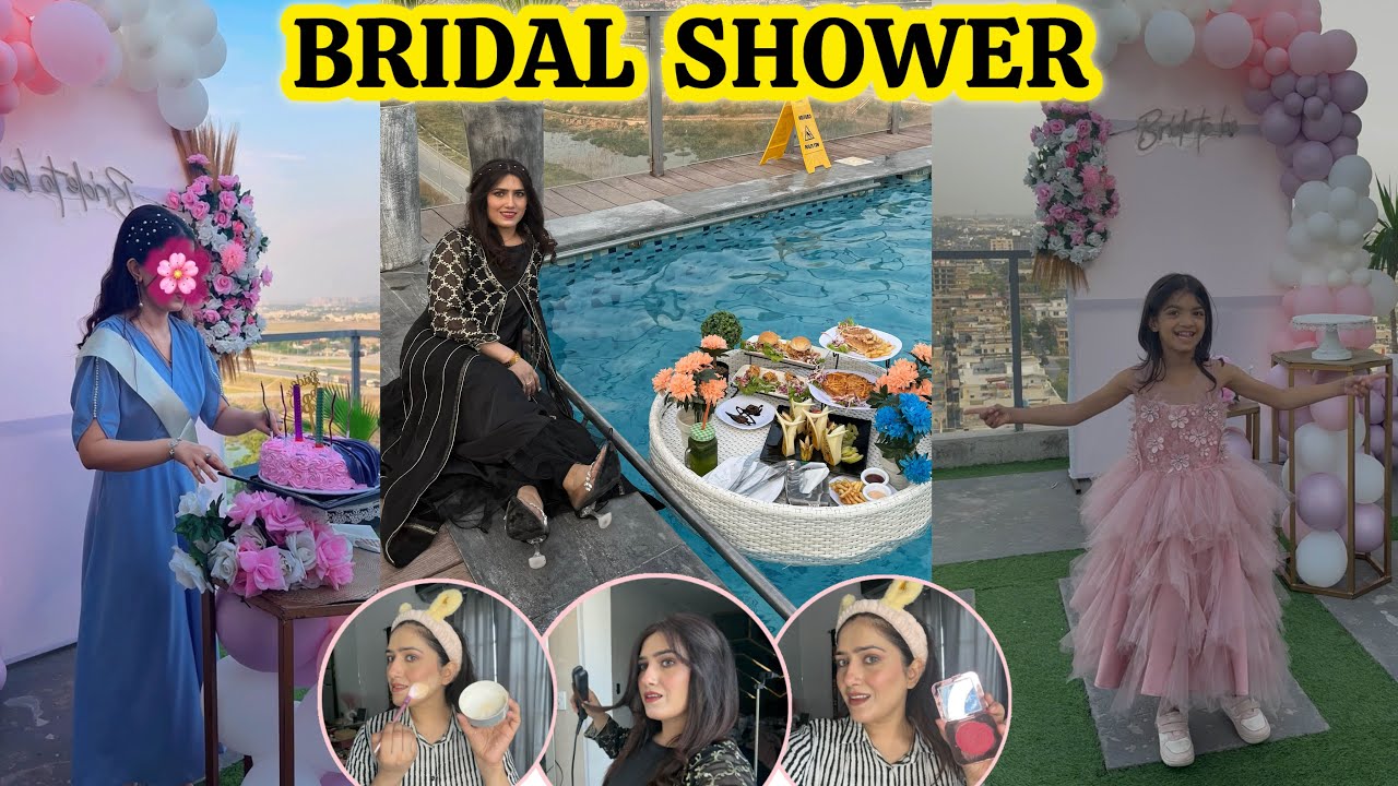 Makeup For Bridal Shower | Bridal Shower Vlog | Yummiest Cake & Floating Meal 🥘 