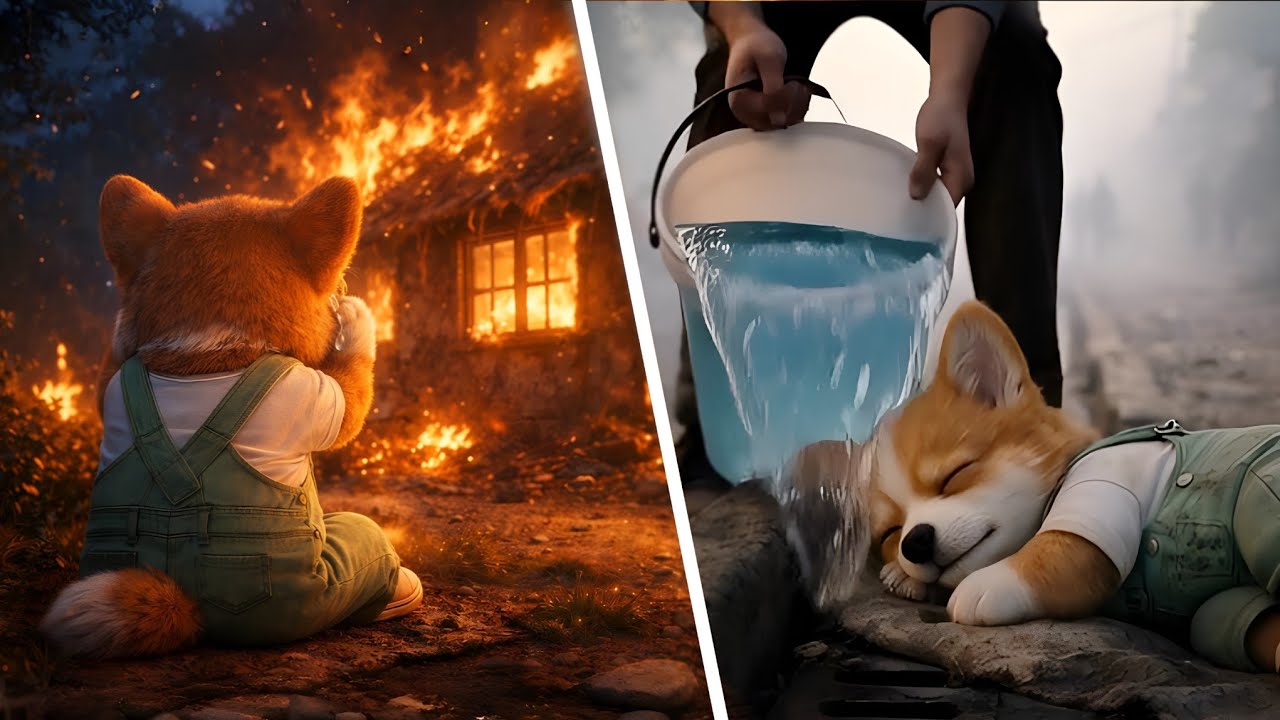 😭😥 The naughty puppy burned down the poor puppy's house..... but he proved them wrong💪
