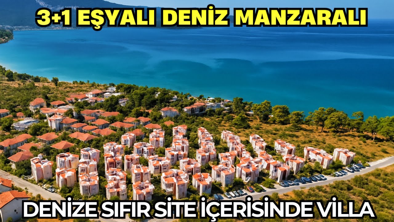 Didim Akbük'te denize sıfır site içerisinde 3 + 1 eşyalı İngiliz'den satılık bakımlı villa ￼