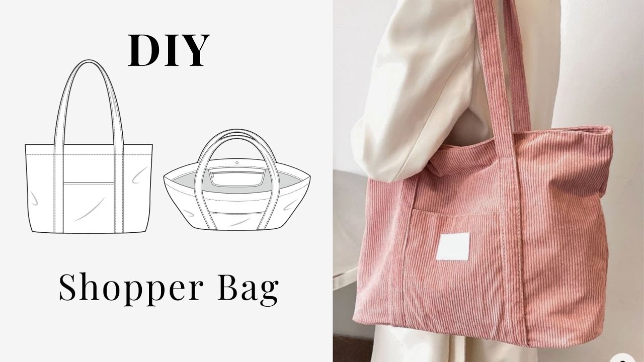 DIY Tote Bag n&auml;hen Schnittmuster und N&auml;hanleitung | Shopper Bag