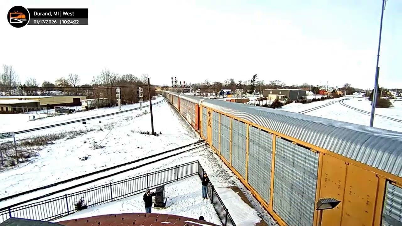 TrainVideo Of A SCREEN View With A CN 271 WB Train On The Durand Michigan, USA Area By Gabriel