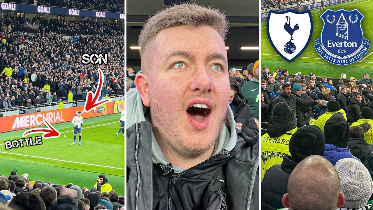 TOTTENHAM HOTSPUR VS EVERTON | 5-0 | SON HEUNG-MIN GOAL (손흥민) & AWAY FANS THROW BOTTLES!!!
