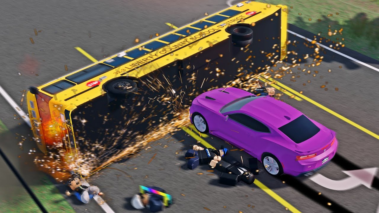 School Bus hit by STREETRACER! (Emergency Response : Liberty County)