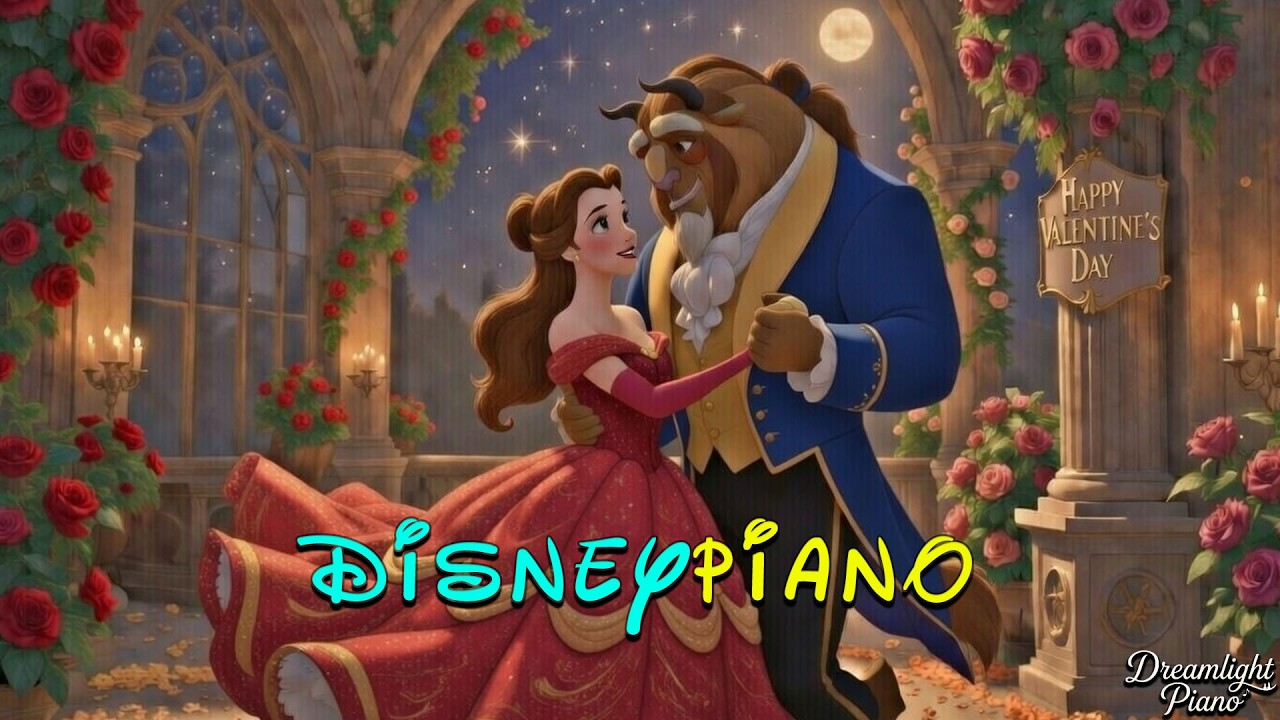 Disney Piano - Beauty and the Beast 🌹 Moonlit Dance Romantic Waltz Music