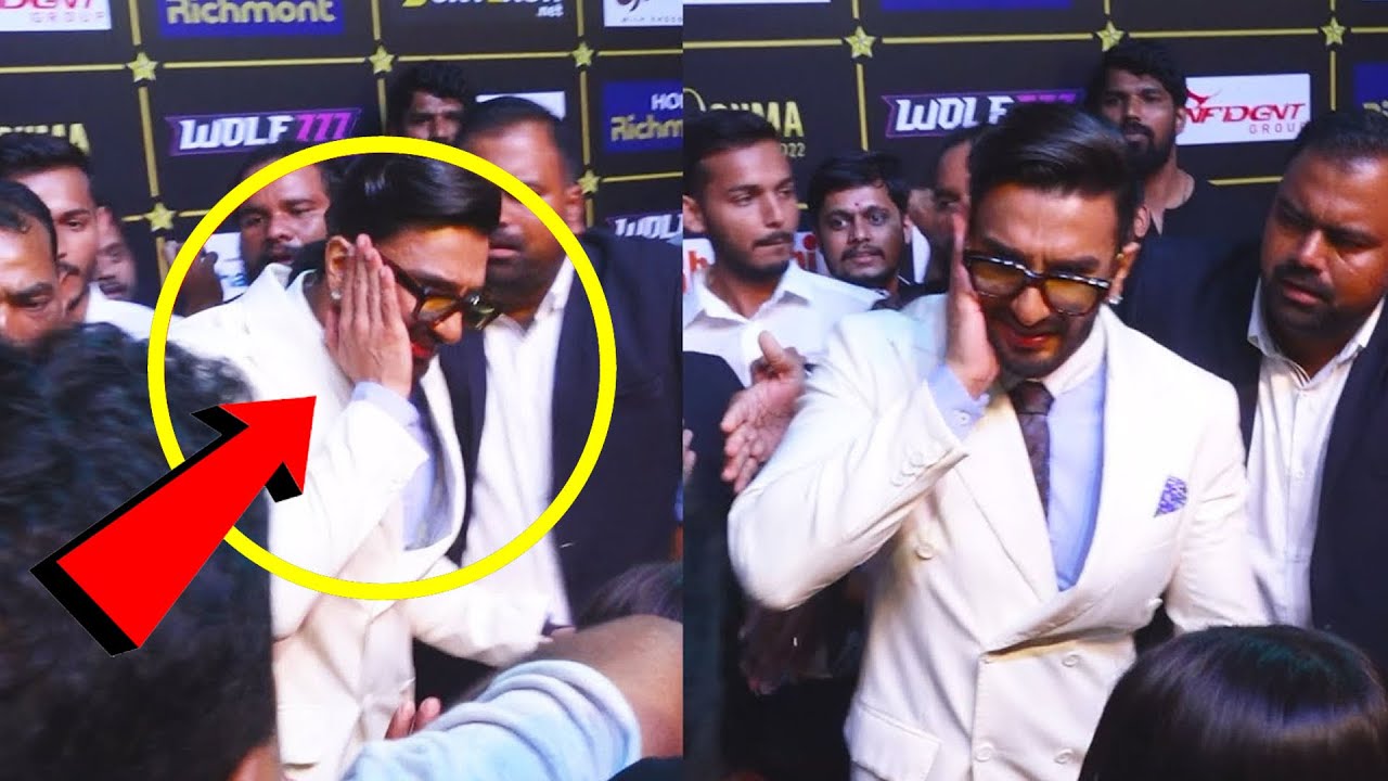 OMG-Ranveer Singh Accidentally Gets Slapped By A Fan Mobbed For Selfies At SIIMA Awards 2022
