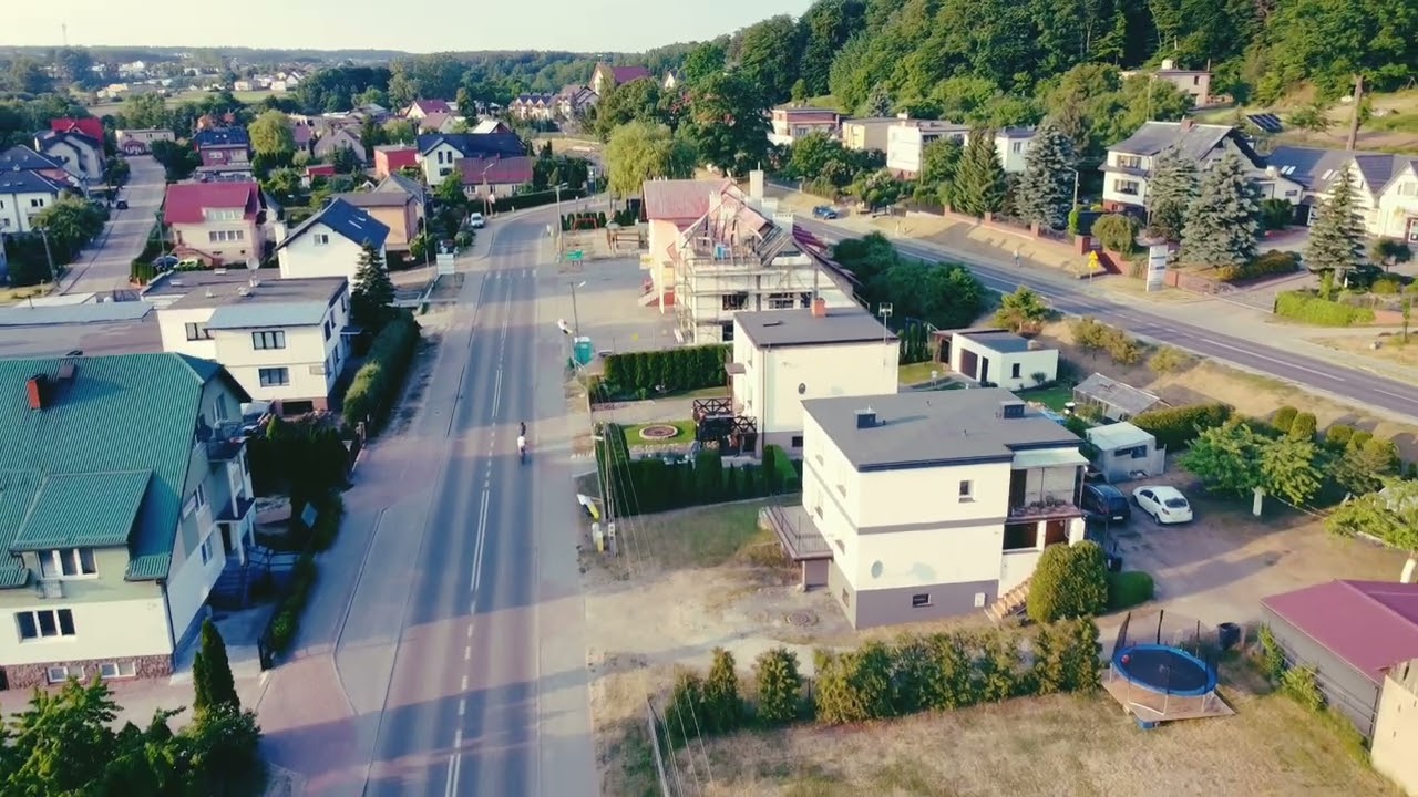 Z lotu ptaka - Somonino, ul. Ceynowy, Wolności, dworzec kolejowy