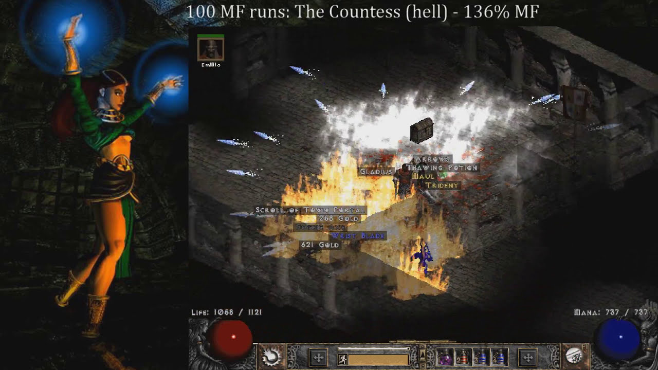 Diablo 2: 100 Hell Countess Runs - Magic Find Results