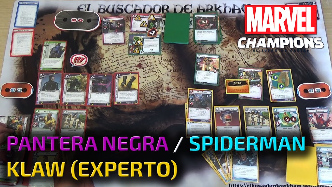 Partida a Marvel Champions - Pantera Negra y Spiderman vs Klaw (Experto)