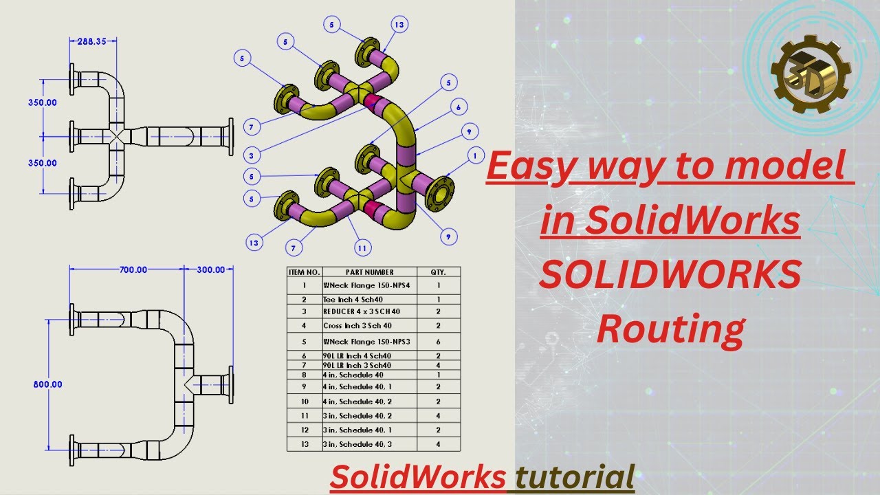⚡ How to Create a Route in #solidworks  , Getting Started with Routing !