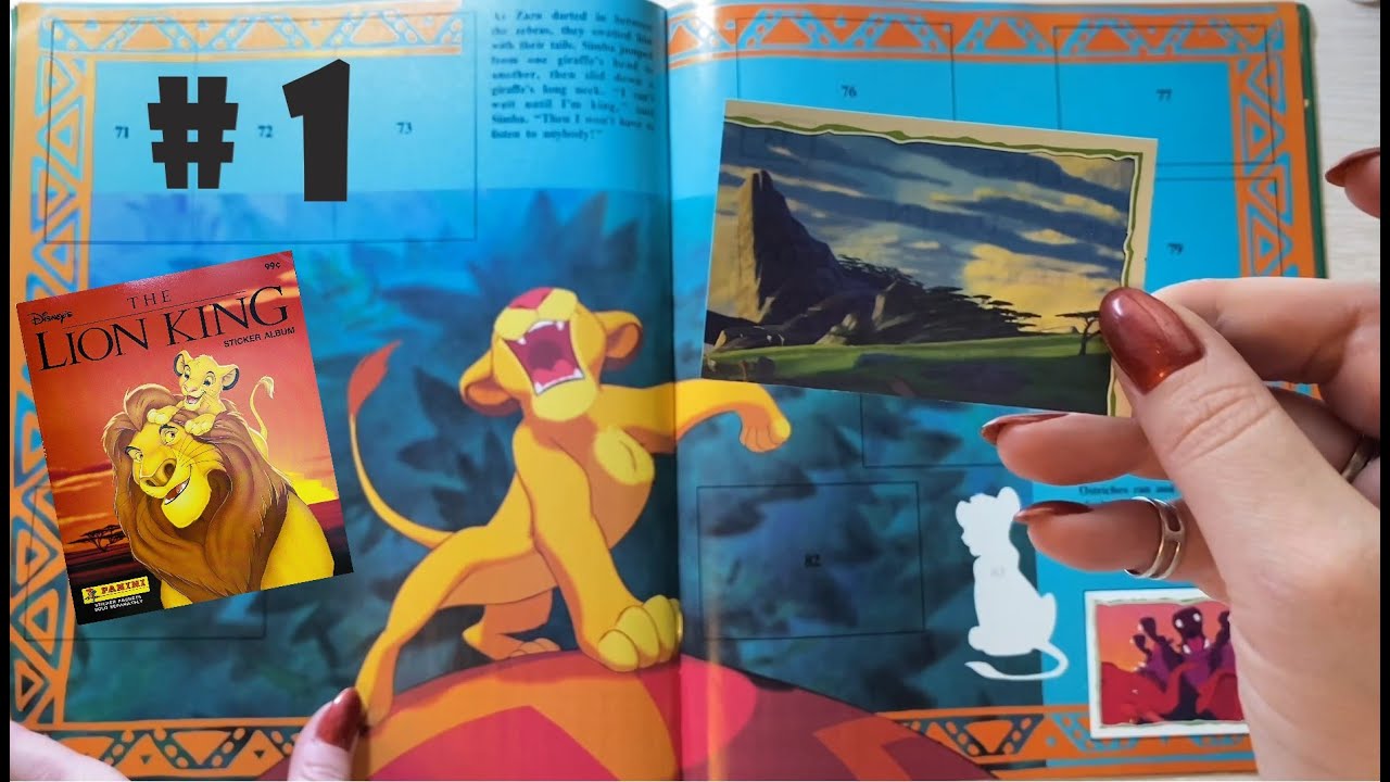 PANINI Раритетный Альбом для наклеек Король Лев (The Lion King) 1994 год. Распаковка 5 пакетиков! #1