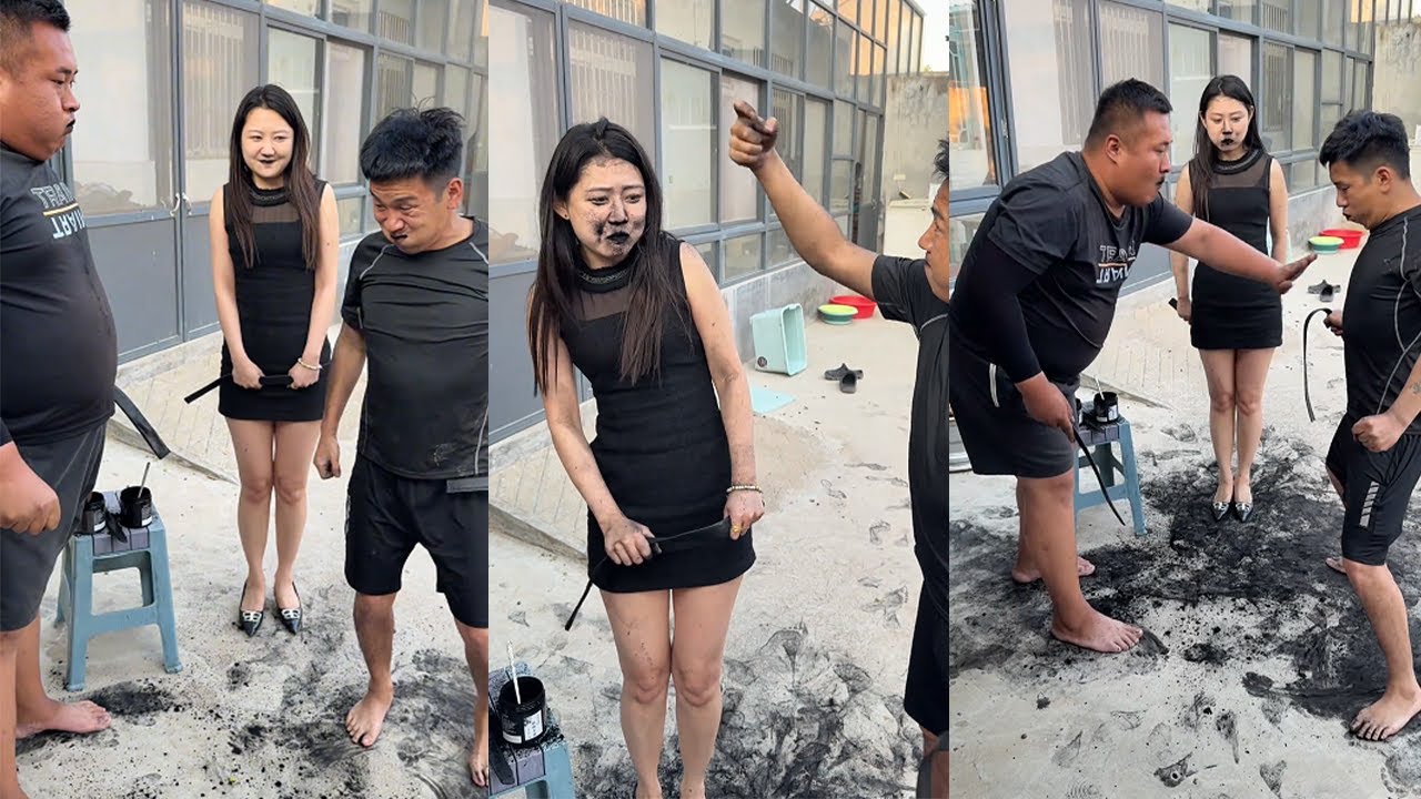 Coconut shell powder holding back challenge, mixed version for men and women#funny#hilarious