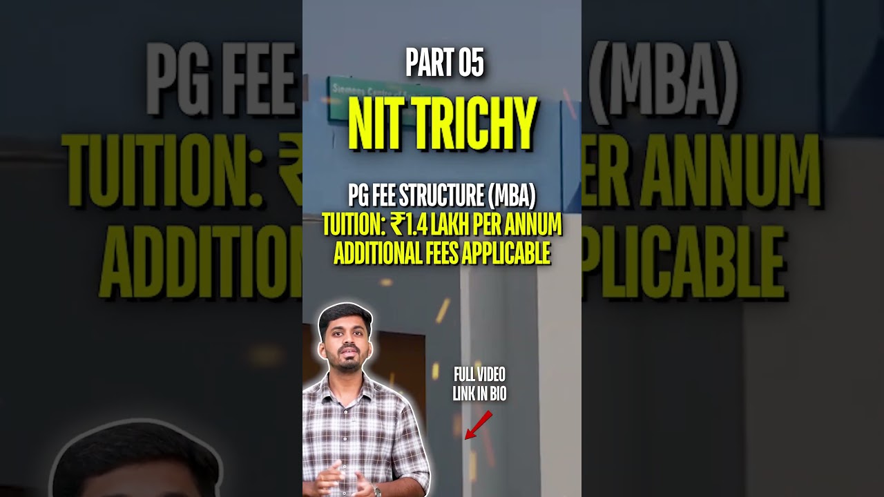 NIT Trichy MBA Fees Structure 2025 | Complete College Tour & Admission Process Explained