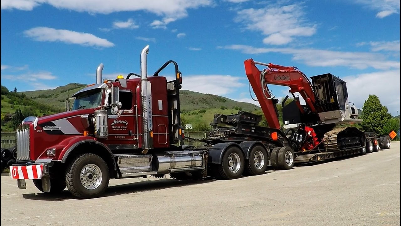 GORGEOUS KENWORTH T800 & T800H LOAD LINK-BELT 240 X2 & VOLVO EC60E