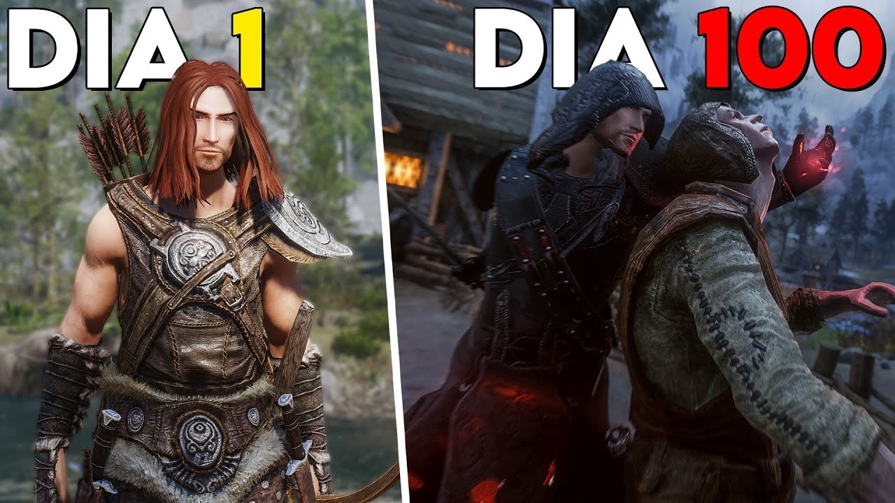 Passei 100 DIAS como um ASSASSINO Ilusionista em SKYRIM ☠️