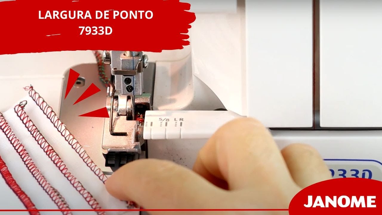 Largura do ponto overlock e ultralock 7933D