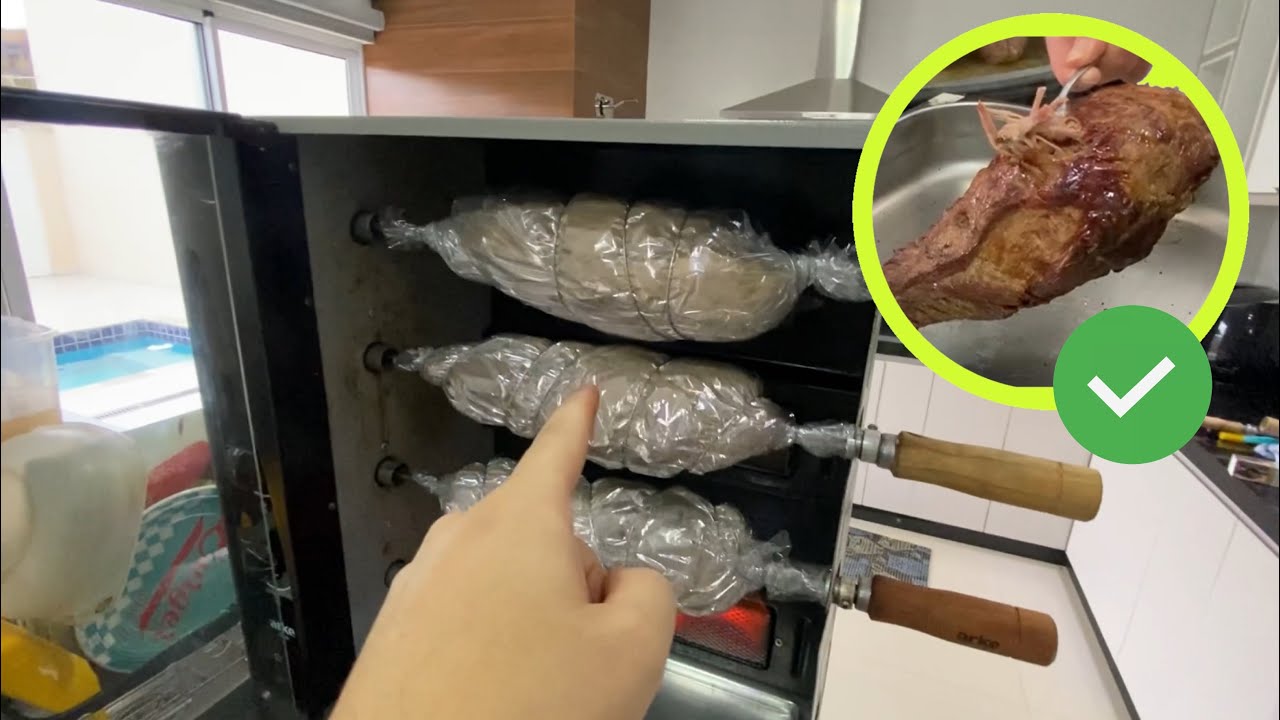 Cupim Temperado , Na Churrasqueira Espeto Giratório a Gás Arke 5 Espetos AGR-05