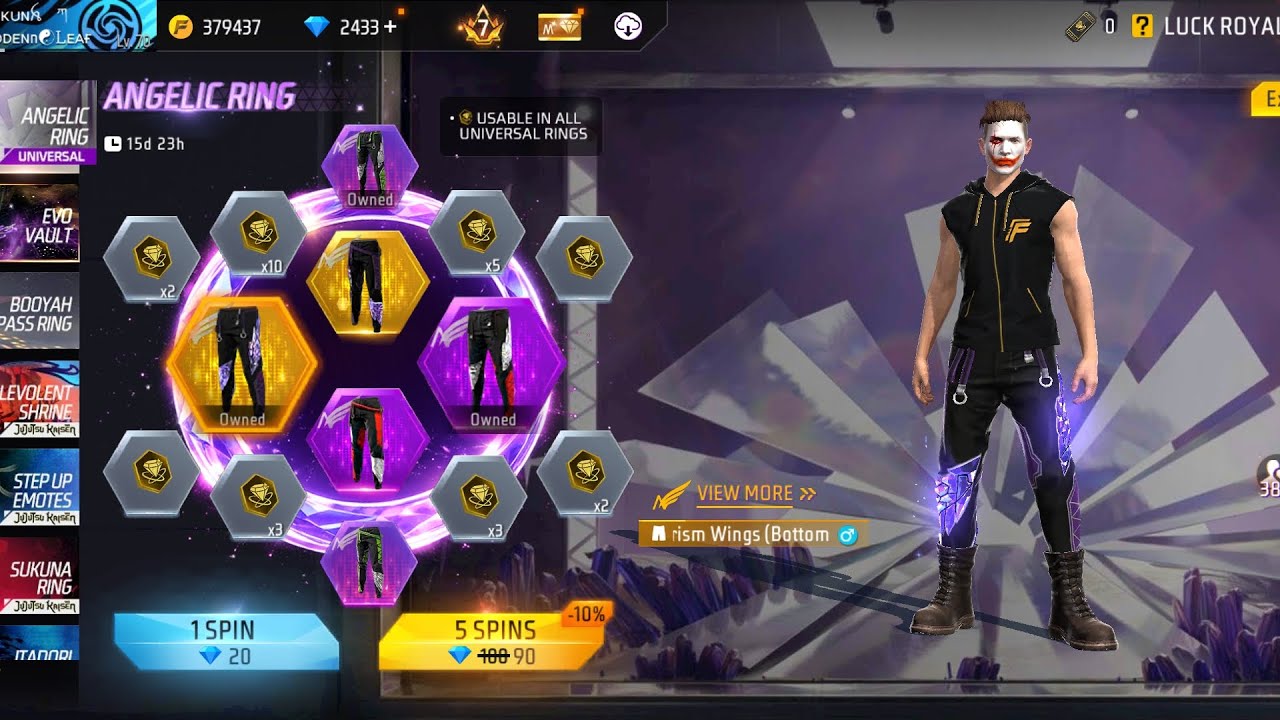 I GOT ALL ANGELIC PANTS IN FREE FIRE MAX 💜 I GOT MY FAVOURITE PURPLE ANGELIC 💜