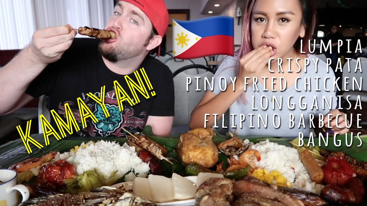 FILIPINO FOOD MUKBANG Kamayan / Boodle Fight, VLOG 3