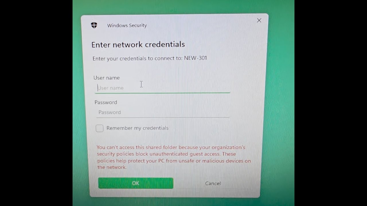 Windows asking for Network Credentials - SOLVED - Actually Solved