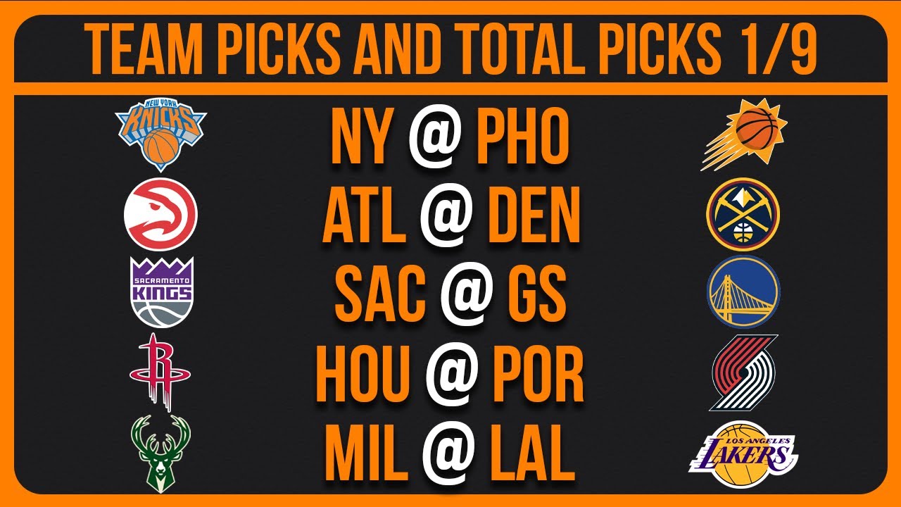 NBA Picks Today 1/9/26 NBA Picks and Predictions NBA Bets Today