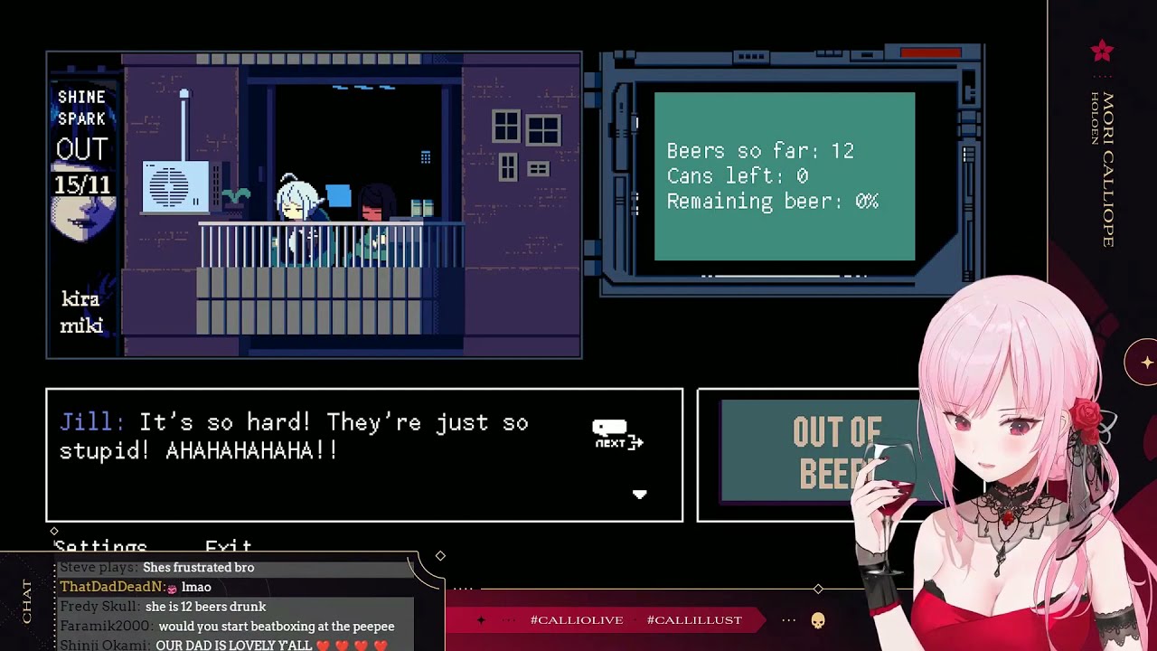Calliope Mori Laughs At PP Jokes In Va-11 Hall-A