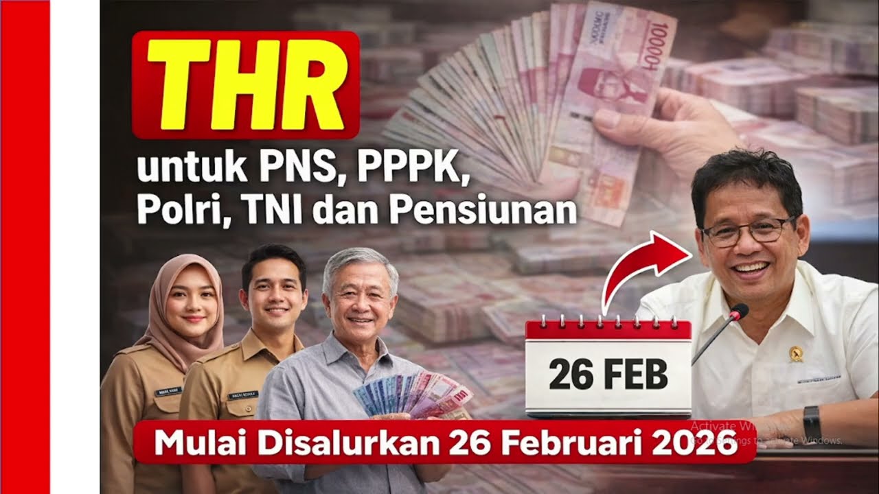 INFO THR PNS, PPPK, TNI, POLRI & Pensiunan Mulai Disalurkan 26 Februari 2026 @kangedibae