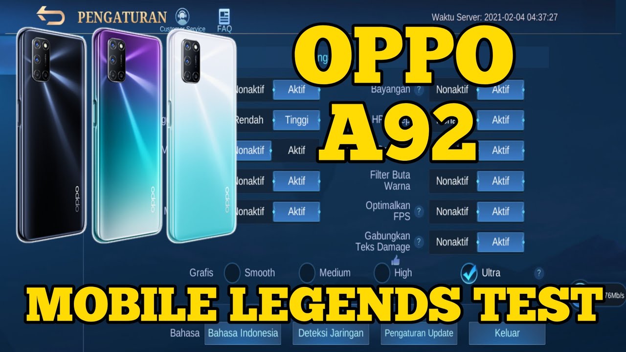 OPPO A92 TEST GAME MOBILE LEGENDS, FANNY GAME PLAY !