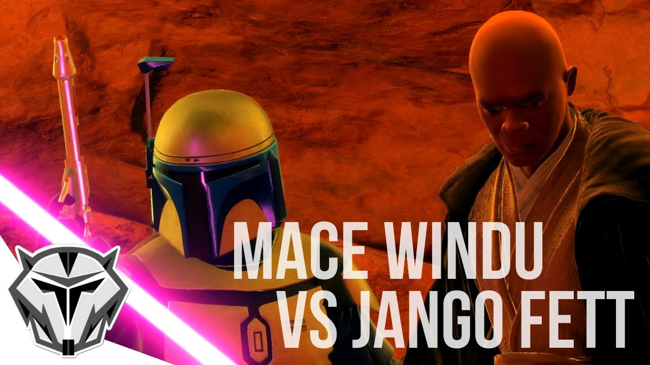 Star Wars Battlefront 2 - Mace Windu vs Jango Fett from Attack of the Clones