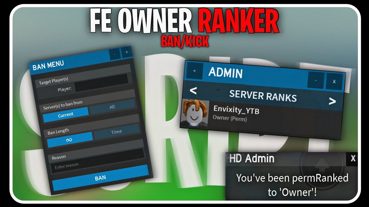 FE Universal Admin Ranker Script [ Ban/Kick ] ! Get Owner Perms &bull; VERY OP Mobile & Pc Exploit Roblx