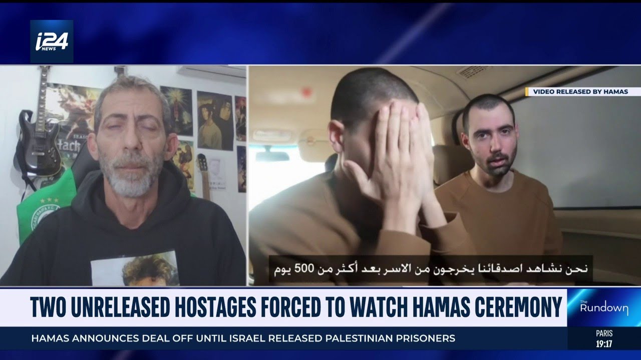 Hostages forced to watch Hamas release ceremony