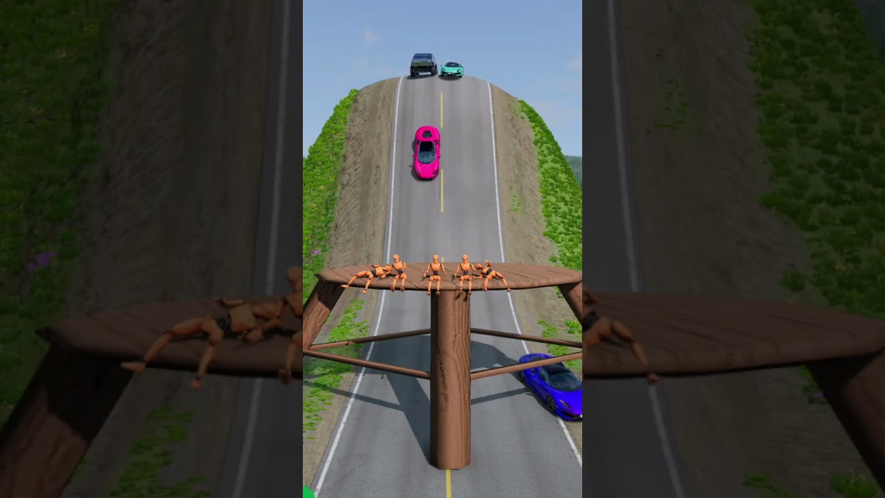 Cars Vs Chair BeamNG Drive #shorts #beamngdrive #bus